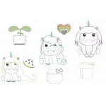 Stickserie - Sweet Unicorns Appli